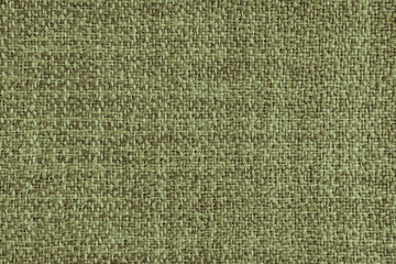 Upholstery khaki colored jacquard fabric coarse weave texture. Textile background, furniture textile material, wallpaper, backdrop. Cloth structure close up, macro
