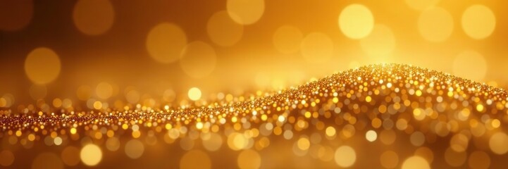 Close up of sparkling golden glitter background with bokeh effect,  decoration,  shiny