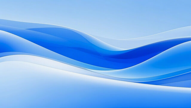 Soft blue waves flow in an artistic digital pattern