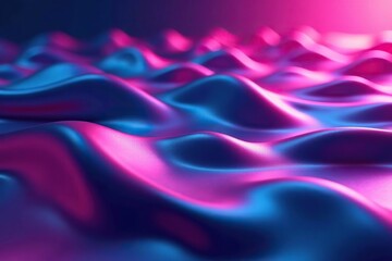 Fototapeta premium Fluid neon chrome waves background with vibrant colors and smooth metallic textures, shiny, smooth