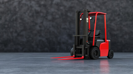 compact forklift with versatile design, featuring striking red color and robust build, ideal for various industrial tasks and material handling. Its efficient performance enhances productivity
