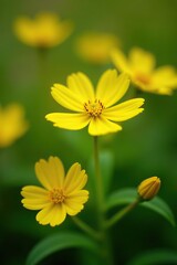 Obraz premium Close up of vibrant yellow hypericum flowers in macro focus, beauty, macro