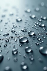 Close-up of water droplets on a plain gray background,  gray,  background