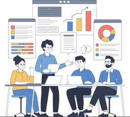 Fototapeta premium Teamwork and Business Strategy in a Meeting