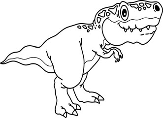 Hand drawn dinosaur outline illustration