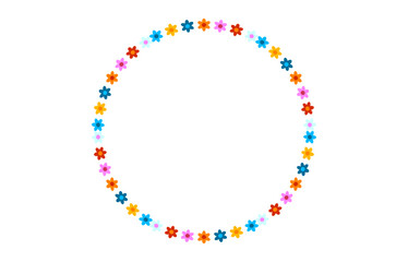 cerchio, fiori, primavera, estate, corona di fiori, cornice, circolare, floreale, cerchio