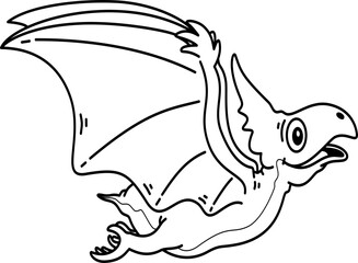 Hand drawn dinosaur outline illustration © Maysa