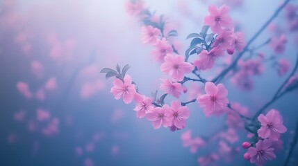 Soft pink and purple floral background with hanging vines, dreamy and elegant.