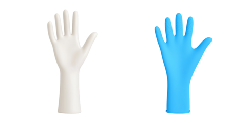 Protective gloves set, latex free, powder free, examination, medical, cleaning, food safe, pair of two transparent background
