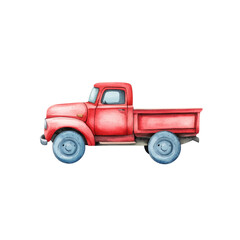 Bright red truck design suitable for various creative projects, showcasing a blend of cute and slightly eerie aesthetics to enhance your artwork.