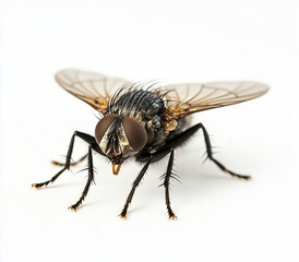 Fototapeta premium isolated fly on white background, shooting angle from above