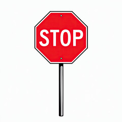 Obraz premium Stop sign stands tall against a simple backdrop in broad daylight