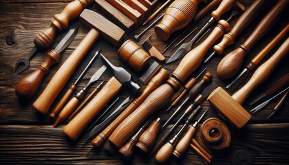 Wooden Hammers Tools used to drive nails and chisels