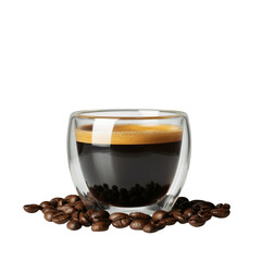 Fototapeta premium Glass with espresso coffee isolated on transparent background