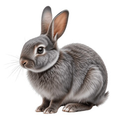 Fototapeta premium grey rabbit transparent background