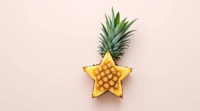 Creative pineapple star on pastel background