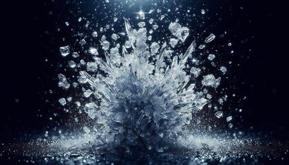 Obraz premium Glistening Ice Shard Cluster A group of small delicate splashes