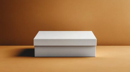 Empty White Box on Orange Background