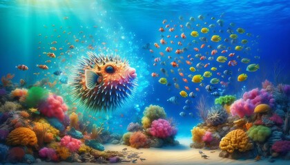 Fototapeta premium Blowfish Transformation