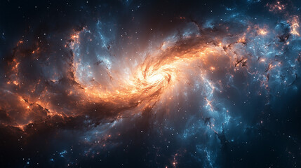 Obraz premium Vibrant cosmic swirl showcasing the majesty of a spiral galaxy in the vast universe space, stars, galaxy, wallpaper, background, generated by AI