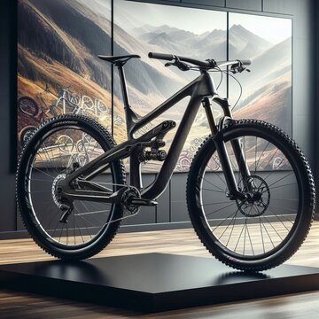 Carbon Fiber Mountain Bike A high tech carbon fiber mountain bik