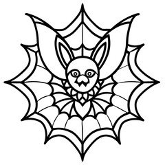 Bat exotic mandala colorful-traditional tattoo.