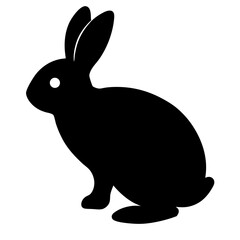 Obraz premium Cute and fluffy rabbit sitting isolated in a vector illustration