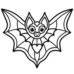 Bat exotic mandala colorful-traditional tattoo.