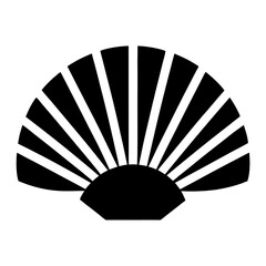 Black and white Japanese fan vector illustration