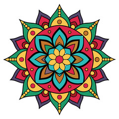 Exotic mandala-colorful-traditional-tattoo.