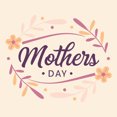Typography design for happy mothers day.