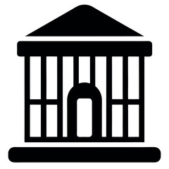 Silhouette jail cell icon design.