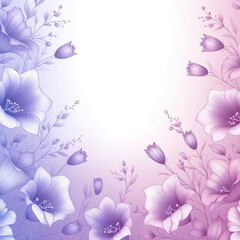 Fototapeta premium Delicate violet pink floral background. empty space in the middle. Mesh gradient lilacs bells for graphic design. Vector abstract background with aura, soft overlay