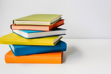 Children’s Education - Colorful Books on White Background