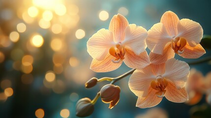 Beautiful peach orchids
