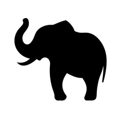 Obraz premium Silhouette of Elephant: A bold silhouette of an elephant, showcasing its iconic trunk and sturdy frame, creating a sense of grandeur and the wild. 