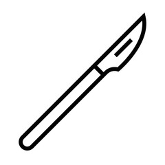 Sharp medical scalpel blade vector icon. Editable stroke.