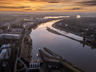 Opole w widoku z powietrza z pejzażem miasta © Henryk Niestrój