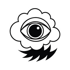 Cartoon owl eye vector icon tribal design