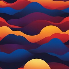 sunset in the mountains