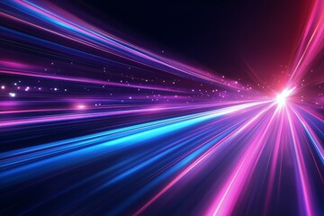 Fototapeta premium Vibrant Light Trails Creating a Cosmic Pathway in a Starry Night Sky