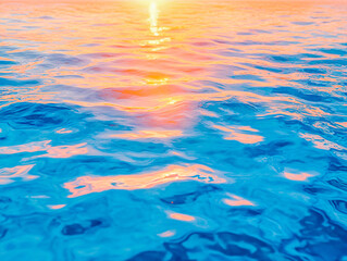 Sunlight dances upon a sapphire sea, as golden hues paint the surface. Gentle ripples create mesmerizing patterns while reflections amplify the tranquil beauty of the moment