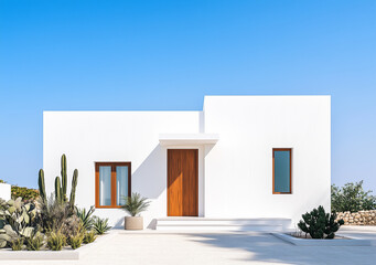 住宅イメージ　モダンな白い戸建て住宅