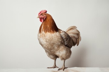 Minimal brown chicken standing poultry animal.