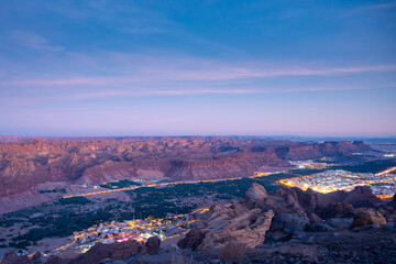 Fototapeta premium sunset from Harrat viewpoint, Al-Ula, Saudi Arabia