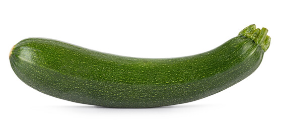Zucchini standing side ways. Isolated on a white background.