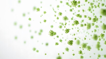 Fototapeta premium 3D Rendering of Green Viruses in a Medical - scientific Context