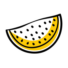 Yellow Watermelon Slice Vector Illustration