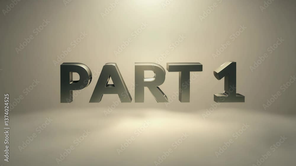 Poster part 1 is written in black letters on a beige background. the letters are outlined in gold. the lett