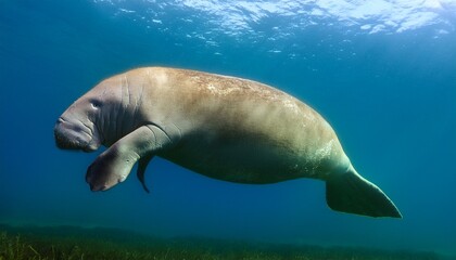 Fototapeta premium 水中で泳いでいるマナフィ